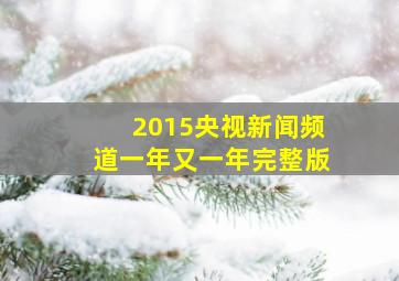 2015央视新闻频道一年又一年完整版