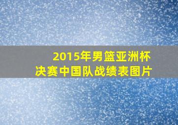 2015年男篮亚洲杯决赛中国队战绩表图片