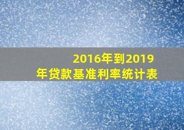 2016年到2019年贷款基准利率统计表