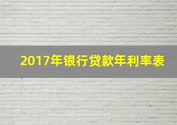 2017年银行贷款年利率表