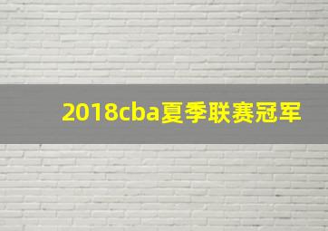 2018cba夏季联赛冠军