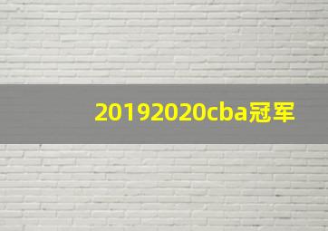 20192020cba冠军