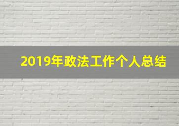 2019年政法工作个人总结