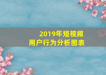 2019年短视频用户行为分析图表