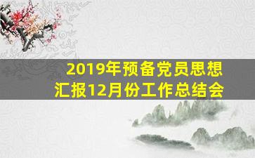 2019年预备党员思想汇报12月份工作总结会