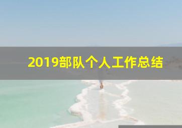 2019部队个人工作总结