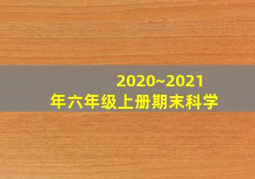 2020~2021年六年级上册期末科学