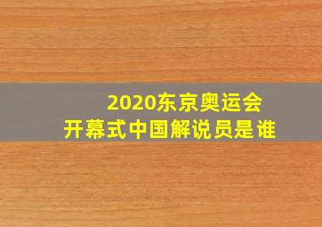 2020东京奥运会开幕式中国解说员是谁