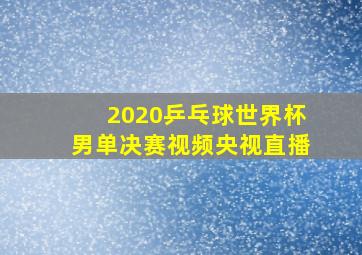 2020乒乓球世界杯男单决赛视频央视直播