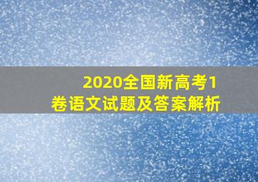 2020全国新高考1卷语文试题及答案解析