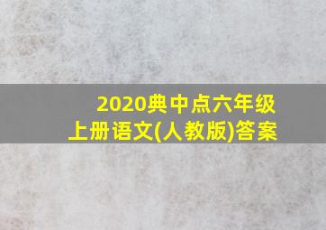 2020典中点六年级上册语文(人教版)答案