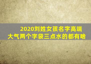 2020刘姓女孩名字高端大气两个字袋三点水的都有啥