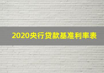 2020央行贷款基准利率表