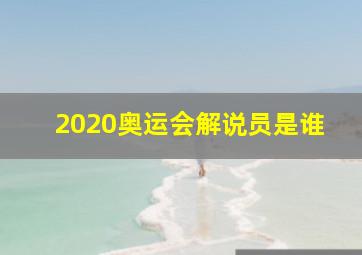 2020奥运会解说员是谁