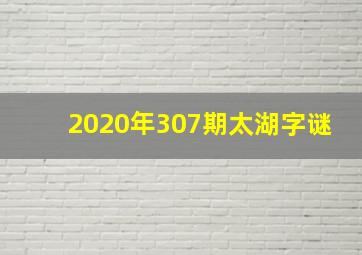 2020年307期太湖字谜