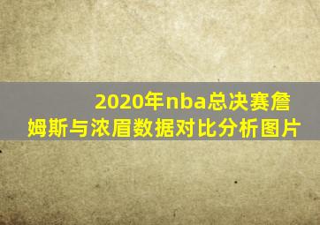 2020年nba总决赛詹姆斯与浓眉数据对比分析图片