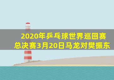 2020年乒乓球世界巡回赛总决赛3月20日马龙对樊振东