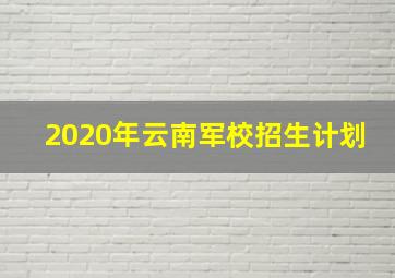 2020年云南军校招生计划