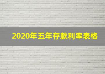 2020年五年存款利率表格