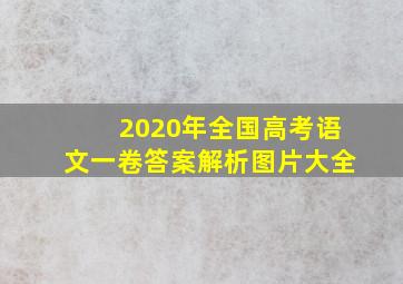 2020年全国高考语文一卷答案解析图片大全