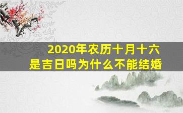 2020年农历十月十六是吉日吗为什么不能结婚