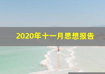 2020年十一月思想报告