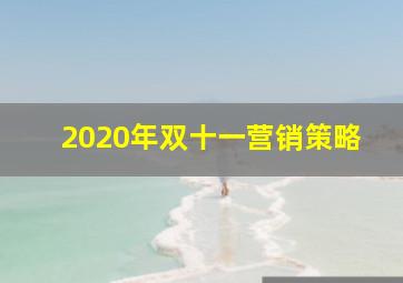 2020年双十一营销策略