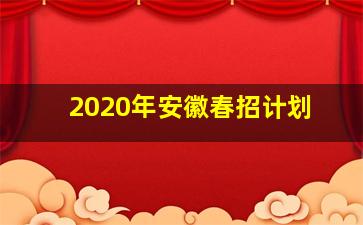 2020年安徽春招计划