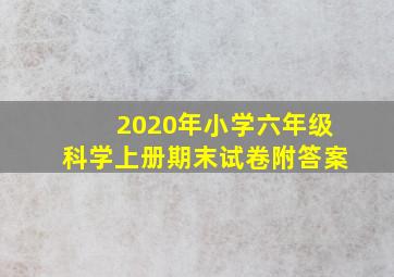 2020年小学六年级科学上册期末试卷附答案