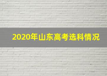 2020年山东高考选科情况