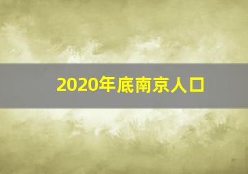 2020年底南京人口