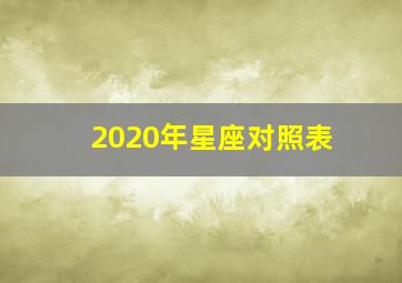 2020年星座对照表