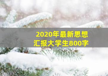 2020年最新思想汇报大学生800字