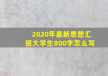 2020年最新思想汇报大学生800字怎么写