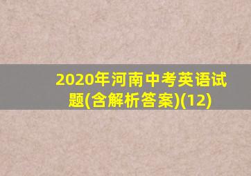 2020年河南中考英语试题(含解析答案)(12)