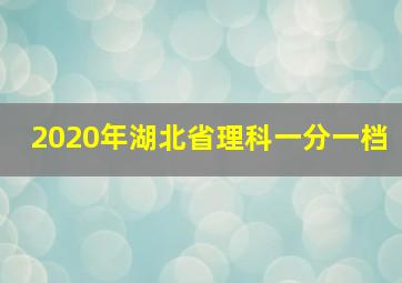 2020年湖北省理科一分一档