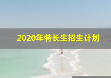 2020年特长生招生计划