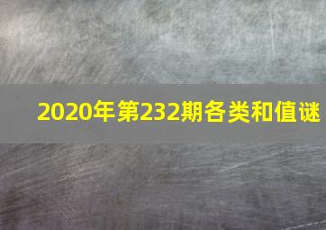 2020年第232期各类和值谜