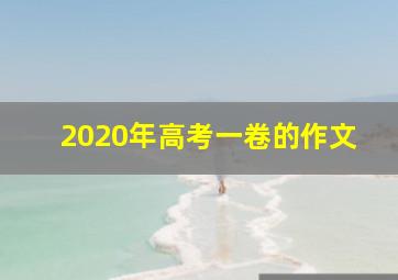 2020年高考一卷的作文