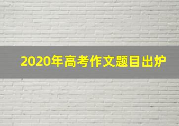 2020年高考作文题目出炉