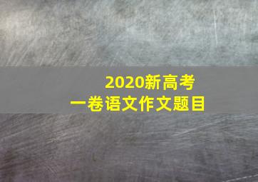 2020新高考一卷语文作文题目