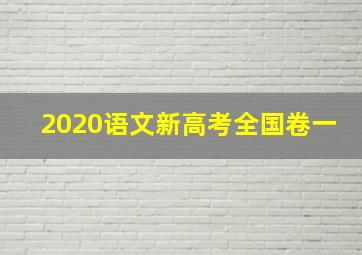 2020语文新高考全国卷一