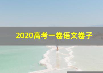 2020高考一卷语文卷子