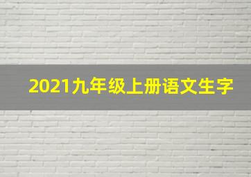 2021九年级上册语文生字