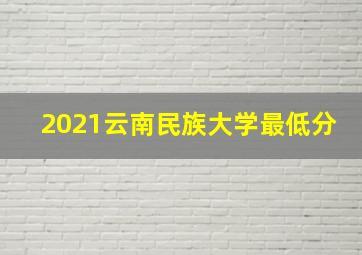 2021云南民族大学最低分