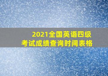 2021全国英语四级考试成绩查询时间表格