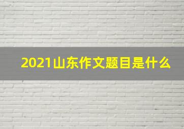 2021山东作文题目是什么