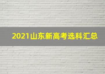 2021山东新高考选科汇总