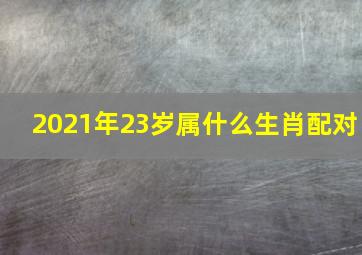 2021年23岁属什么生肖配对