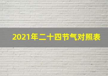 2021年二十四节气对照表